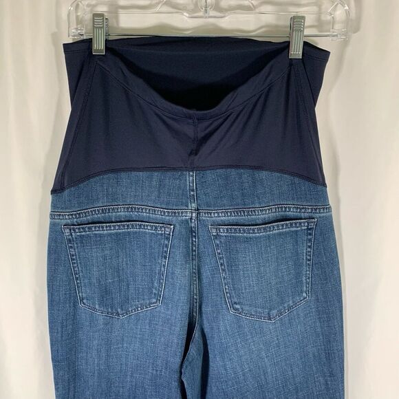 J. Crew Maternity Jeans Womens 28 Dark Wash Blue Pull On Adjustable Back Pockets - Picture 5 of 10